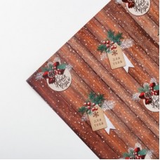 Бумага упаковочная глянцевая "Для тебя. С Новым годом", 50*70 см